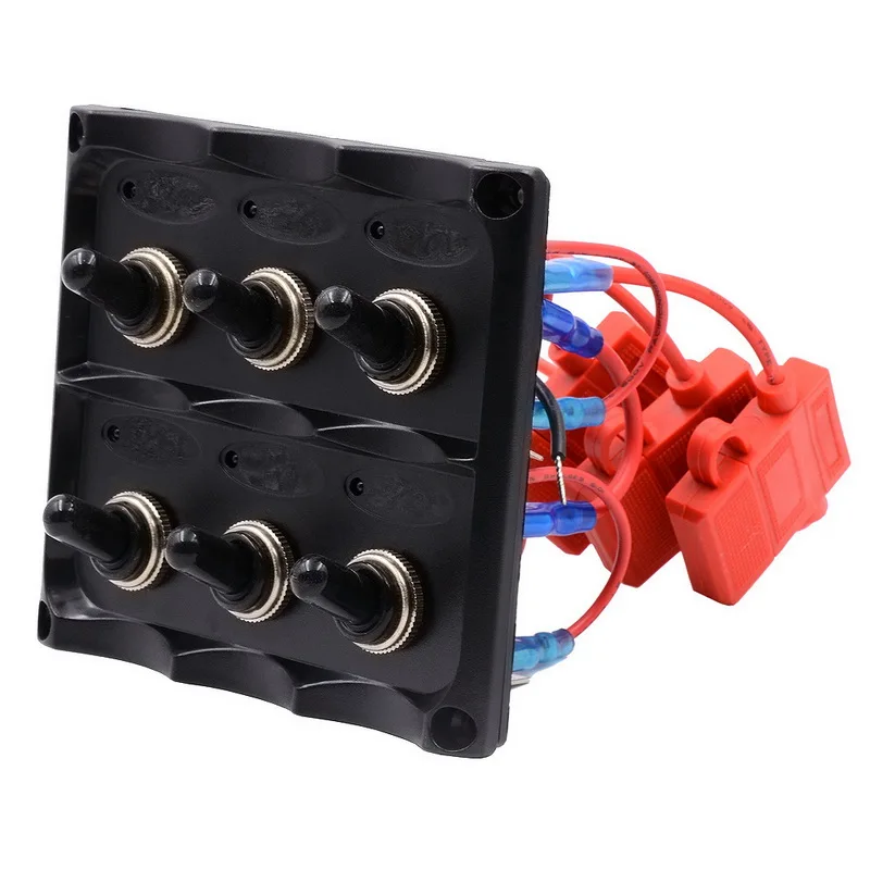GREAT FAST 6 gang 12 volt switch panel toggle marine rocker switch boat switch panel