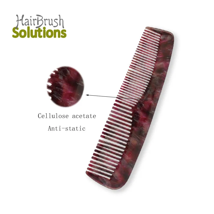 2021 Korean Pocket Pink Hair Comb Clear Acetate Anti Static Thick Small Bio Celulose Acetate Comb Travel 4cm