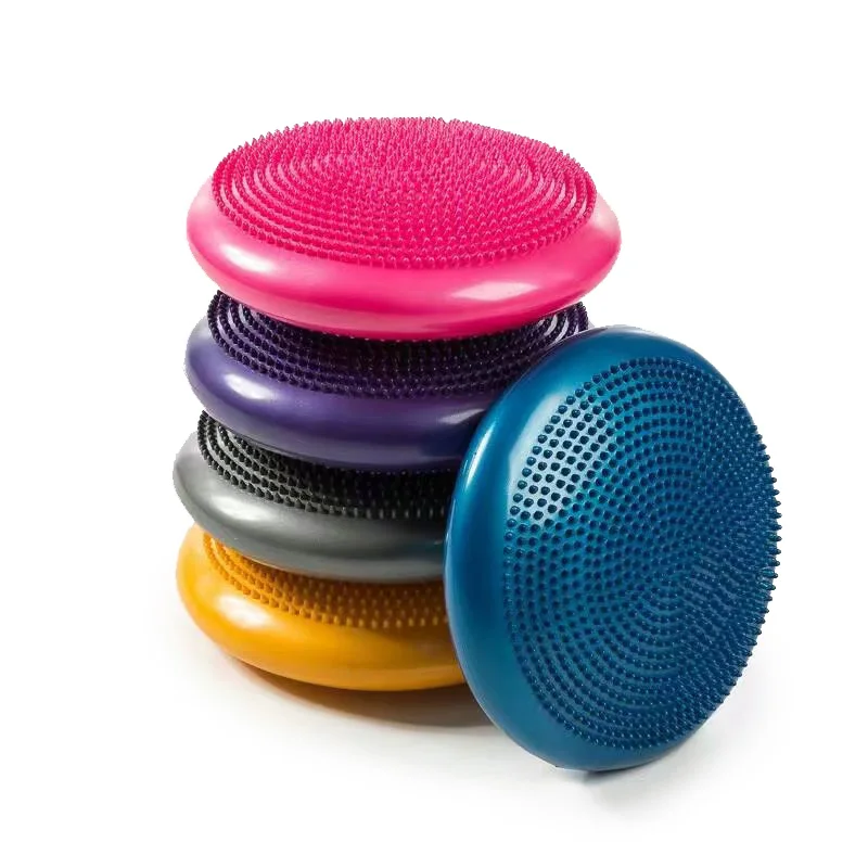 Hot Sale PVC Gym Yoga Balance Mat Inflated Stability Wobble Balance Cushion Portable Massage Pad