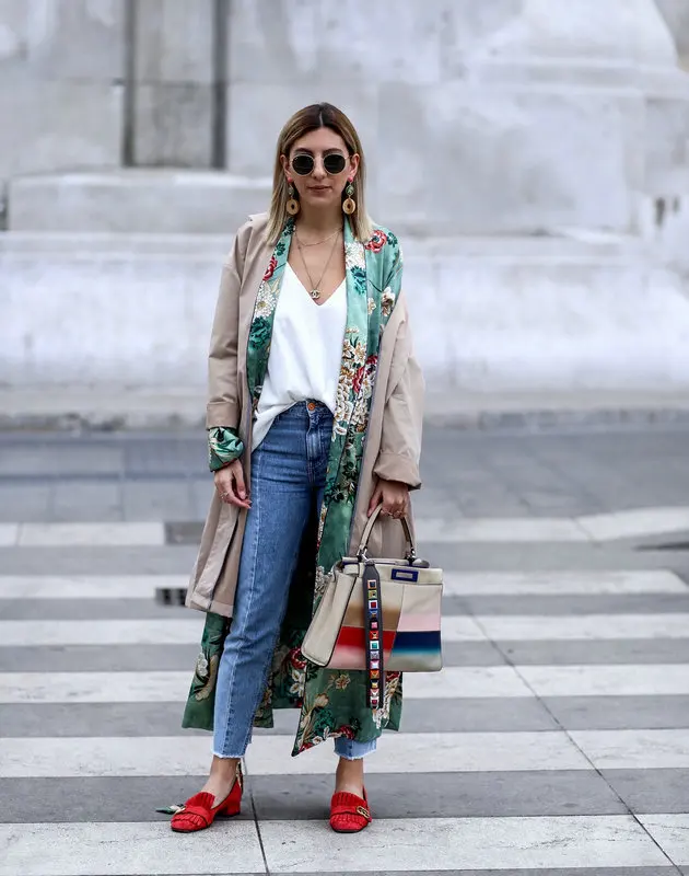 
Long Sleeve Kimono Woman Coat Latest Design Floral Long Cardigan 