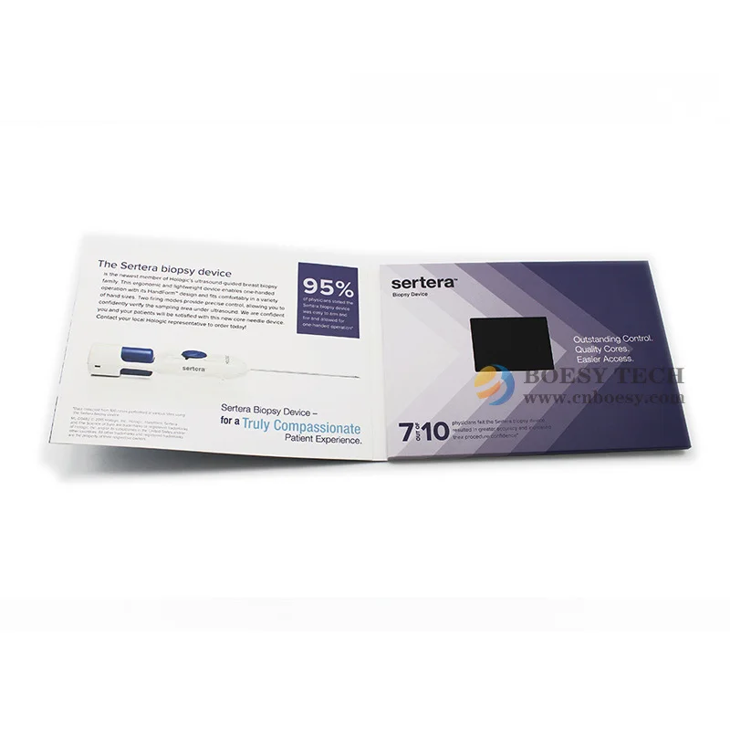 Popular Eco- Friendly Chinese homemade OEM size 4.3 inch video brochure for business sales