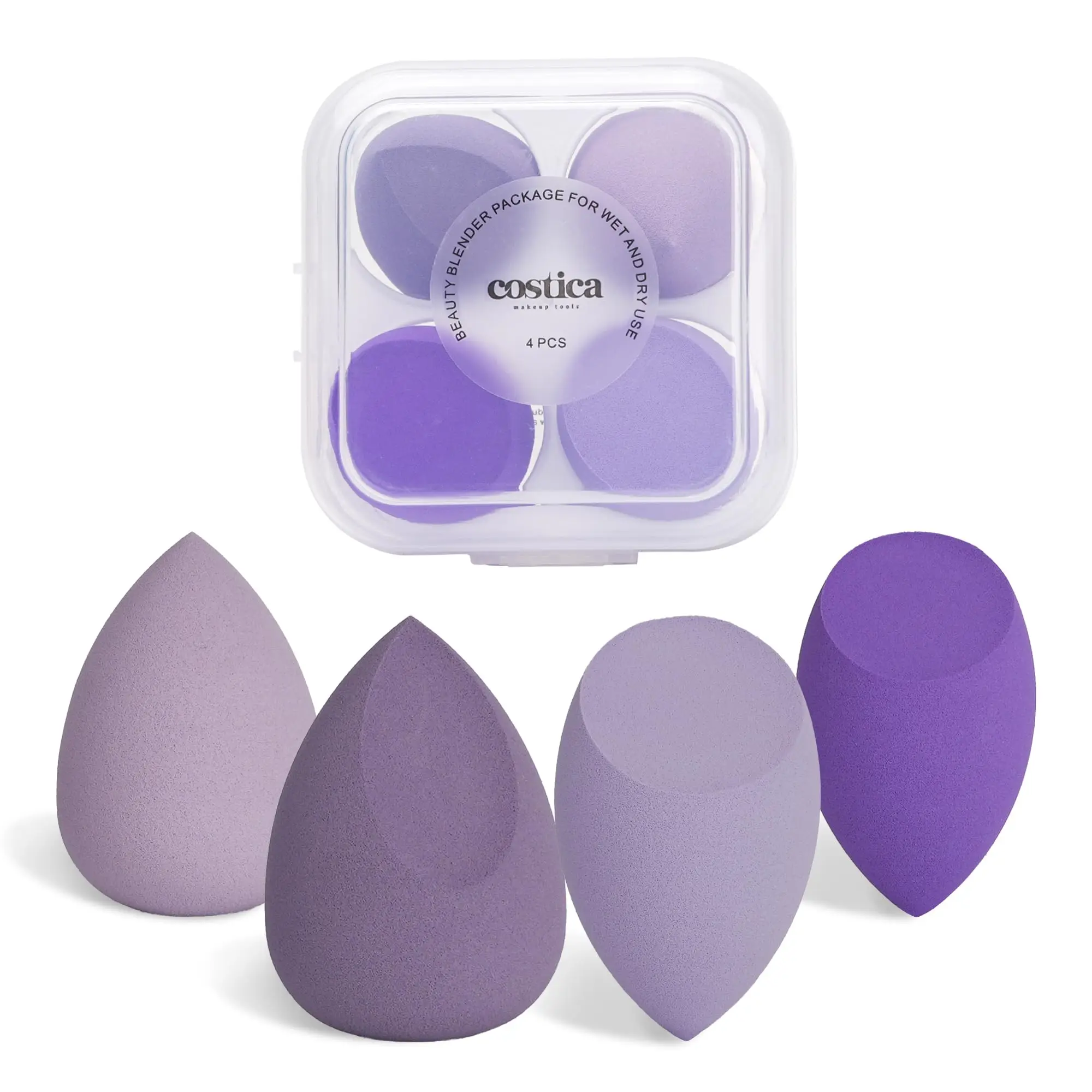 4 Pieces Multi Colored Makeup Sponge Set Blender Beauty Puff Makeup Blender Flawless for Liquid Makeup Sponge Set
