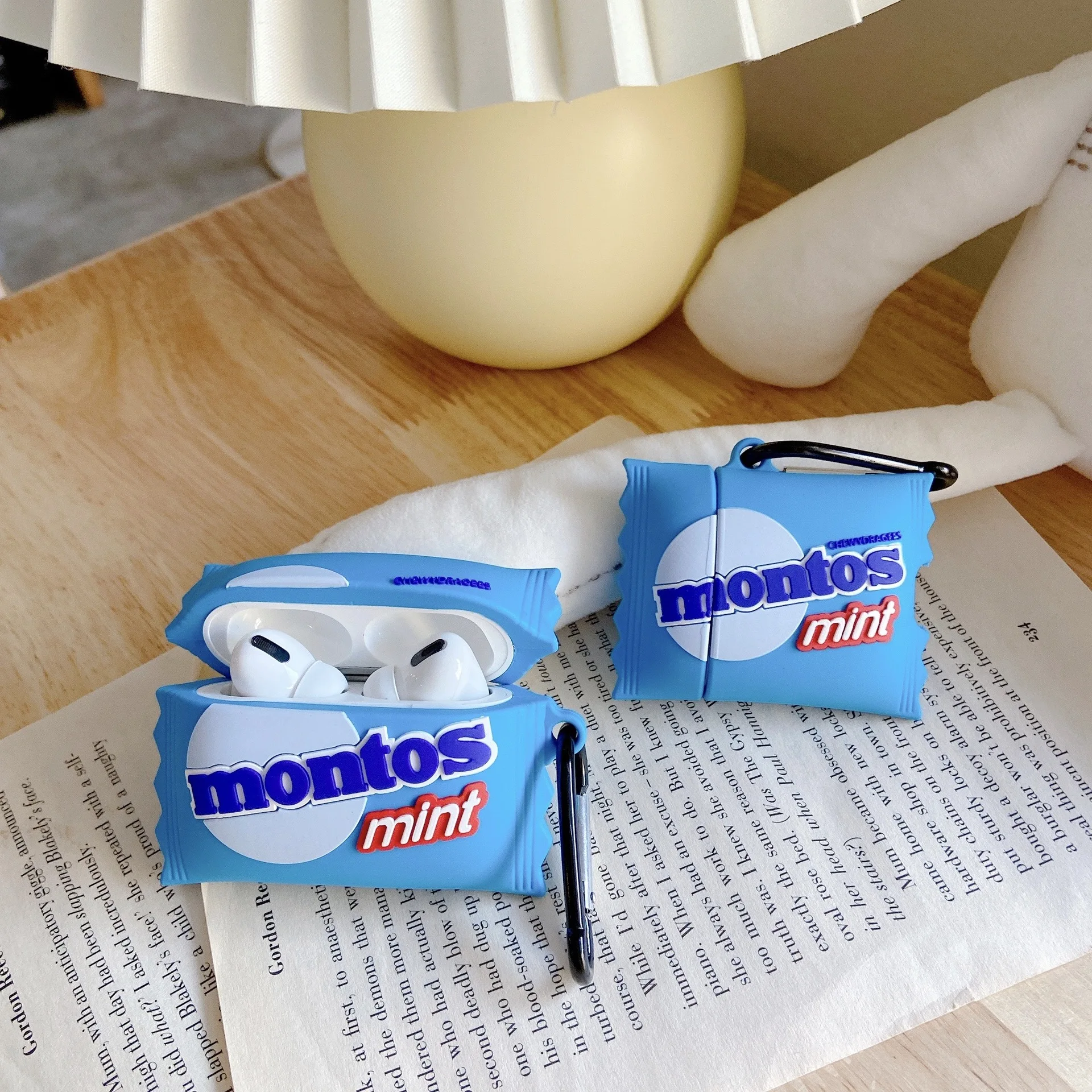 Hot Sale 3D Cartoon Mentos Mint Design Earphone Case with Keychain for Airpods Pro Funny Cute Candy Style Cover for Airpods 1/2