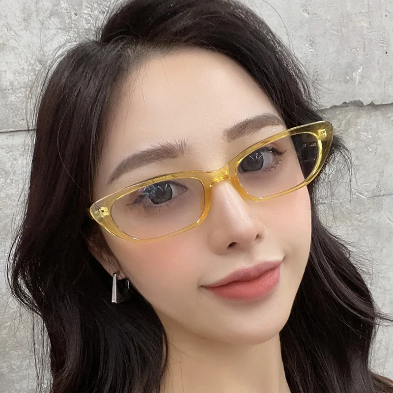 2023 Ins Popular Fashion Cat Eye Colorful Sunglasses Women Retro Oval Gradient Men Blue Pink Sun Glasses