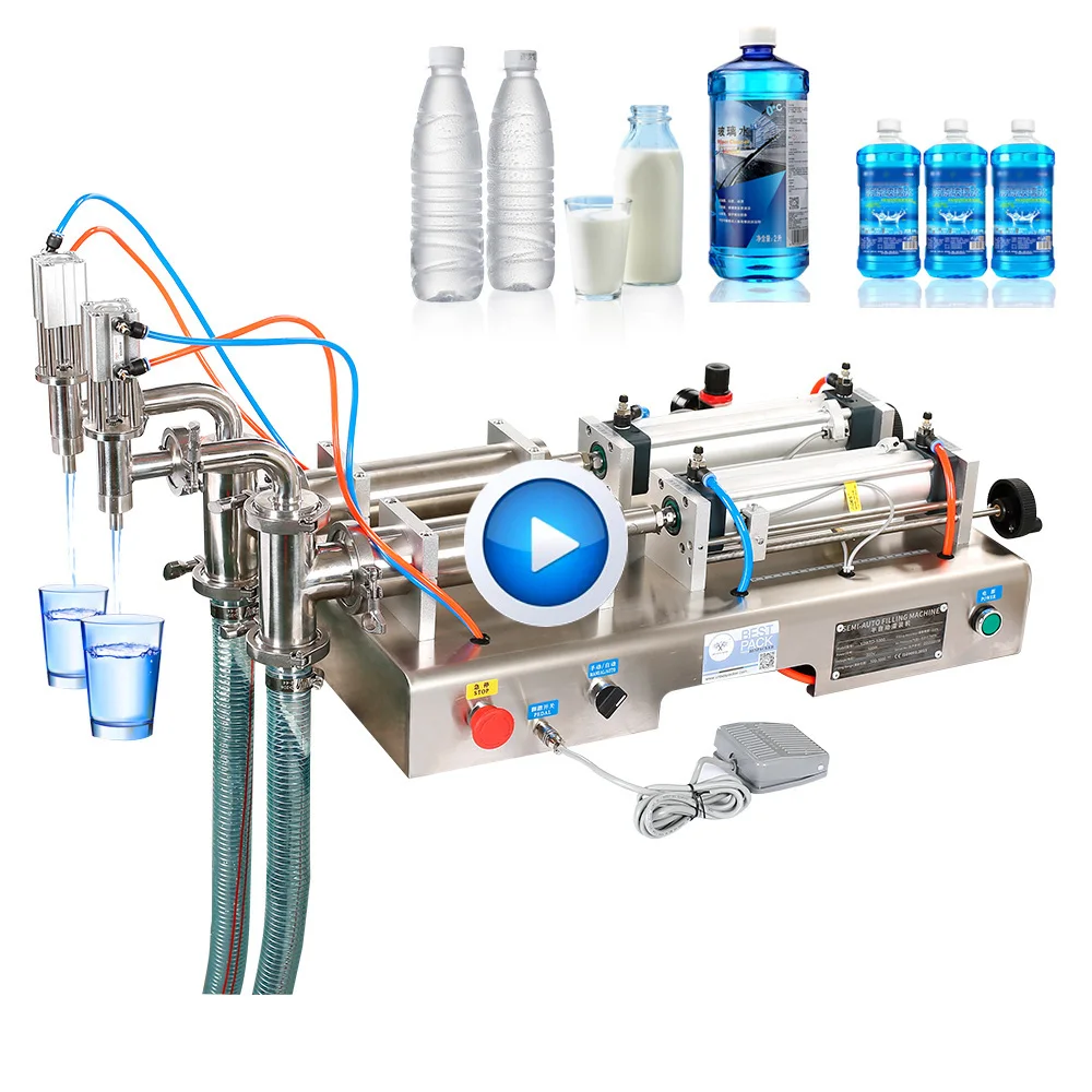 Y2WTD Double Head 100-1000ML Horizontal Pouch Beverage Oil Water Liquid Filling Machine