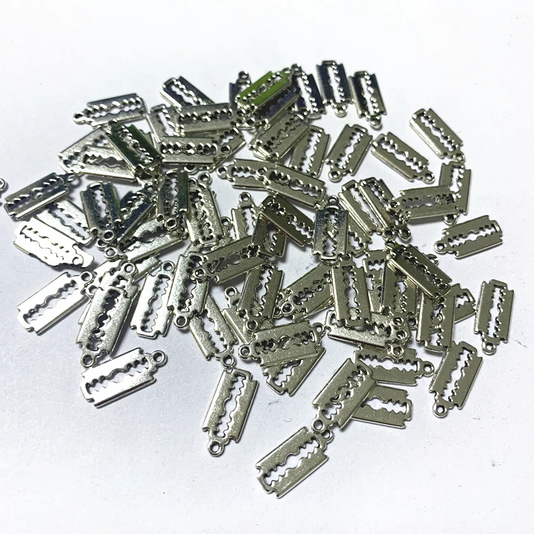 16*8mm DIY jewelry accessories personalized pendant mini retro zinc alloy small razor blade charms for necklace bracelet making