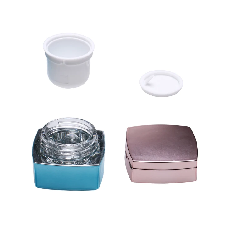 5g flip caps luxury sweet plastic square cosmetic jars frosted china factory price wholesale makeup brushes container with lids
