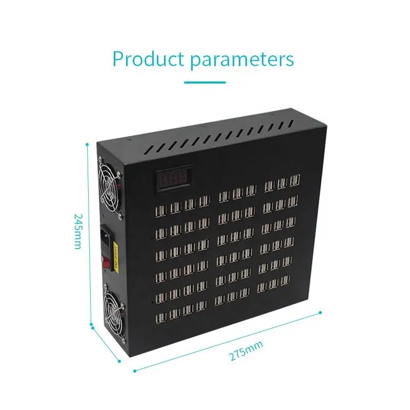 New Arrival Multi Function Fast Charge Protocol Charger Adapter 120 Ports 500W Metal USB with Cooling Fan Quick Charging Station