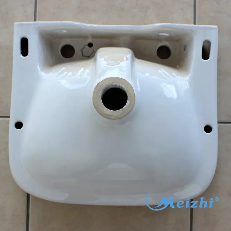 Twyford ceramic wall hung bathroom sinks with two faucet holes