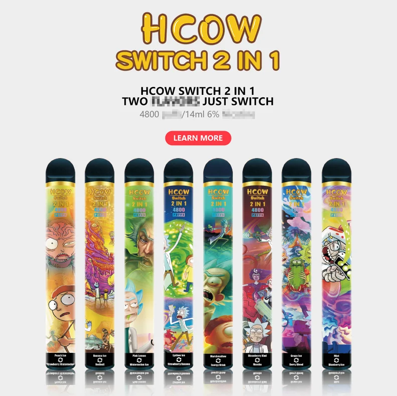 Лидер продаж, электронная сигарета HCO 2 в 1, 2021 затяжек, 4800