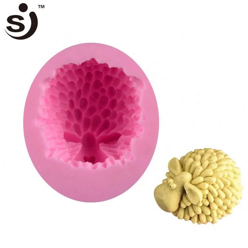 Non-stick Easy To Demould 3d Sheep Design Silicone Candle Molds Making Candle