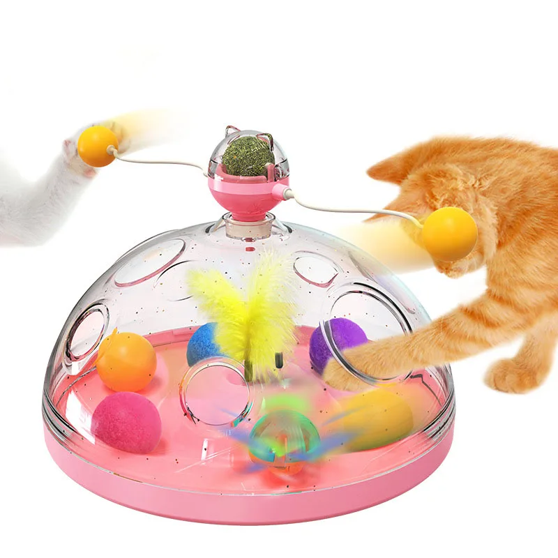 New Pet Supplies Manufacturer Wholesale Company Tease Cat Stick Hundred Treasure Box Cat Windmill Mint Ball Toys