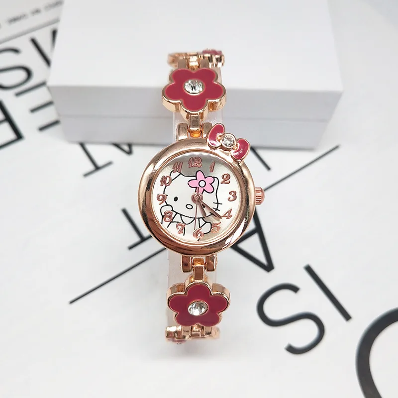 Детские часы Hello kitty с мультяшным рисунком браслет бриллиантами для девочек Студенческие Кварцевые подарочные