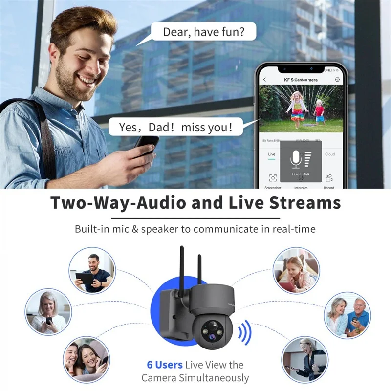 K&F Concept house camera security hd 4k security camera optical zoom 5mp security ptz camera