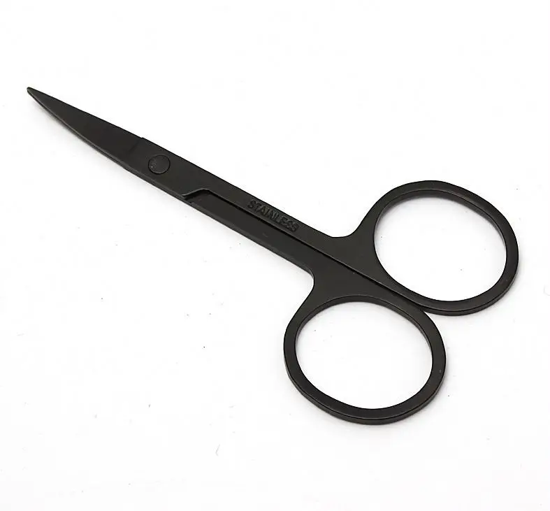 Custom cosmetic stainless Steel silver rose gold black eyebrow eyelash scissors