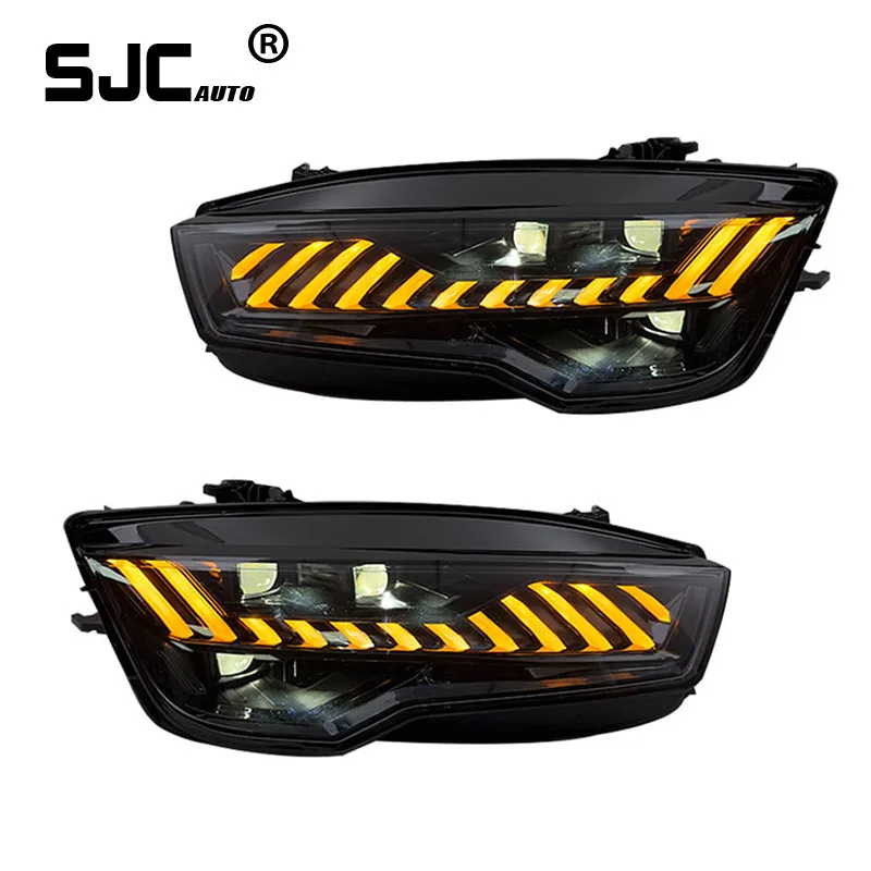 Автомобильные передние фары SJC для 2011-2018 Audi A7, сборка фар RS7, модифицированные новые передние светодиодные линзы
