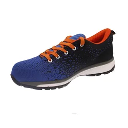 Anti-static Blue Color Fly Knit Cheap Acid Resistant Safety Shoes For Electrician