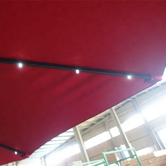 
Wholesale Outdoor Hanging Beach Solar Led Patio Umbrella Light Parasol Lamp Garden Leisure Control Solar Charger Panel Umbrella 