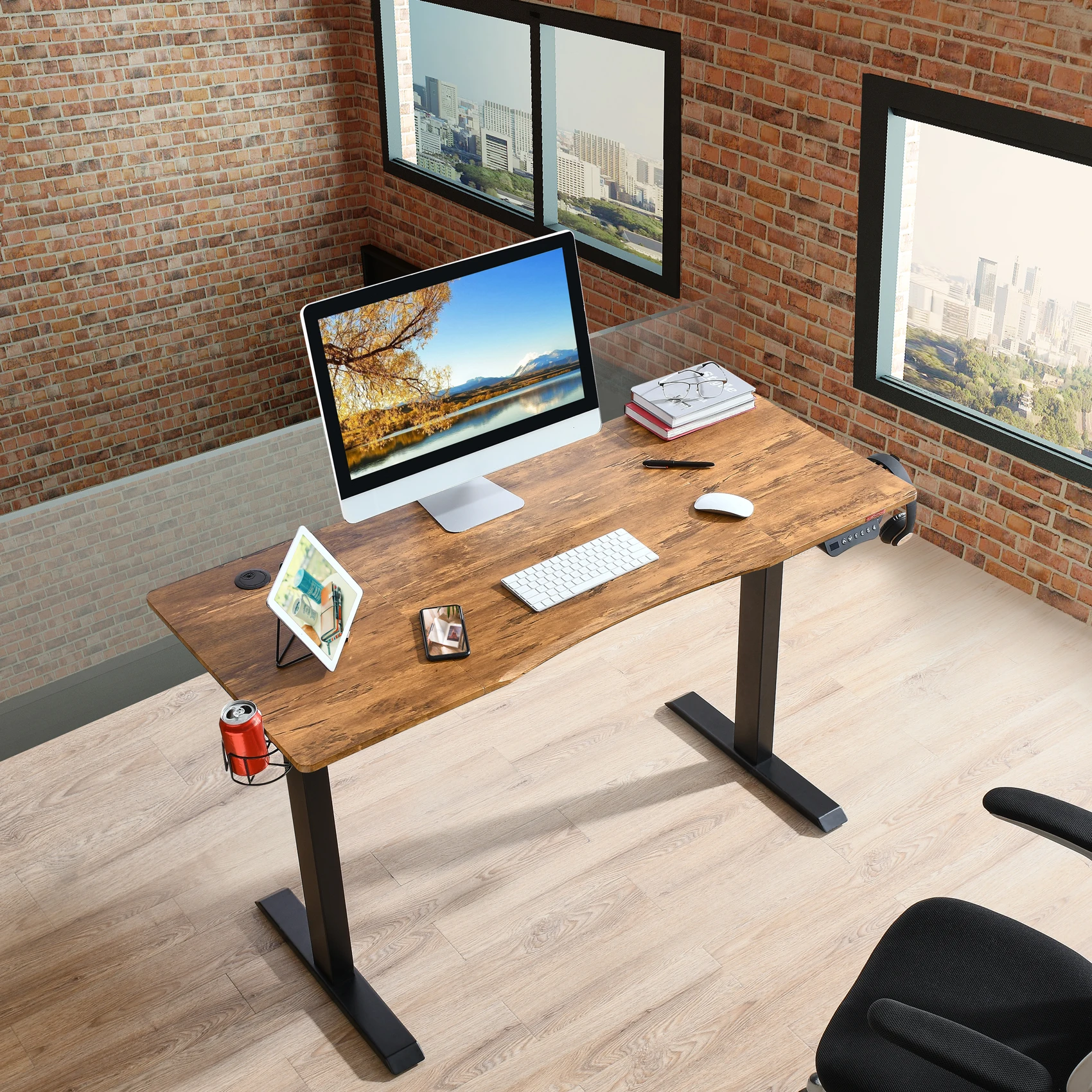 
Factory Manufacturer Ergonomic Office Automatic Single Motor Electric Height Adjustable Desk 