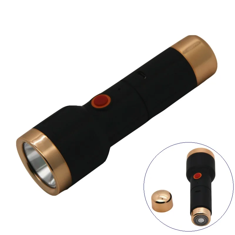 
Strong light flashlight three-level lighting Shaving lighting 2 in 1 LED flashlight shaver rechargeable shaving 
