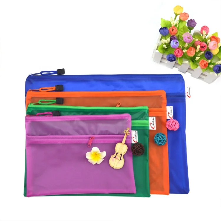 
Custom PVC office file A5 waterproof OEM double zipper document bag 