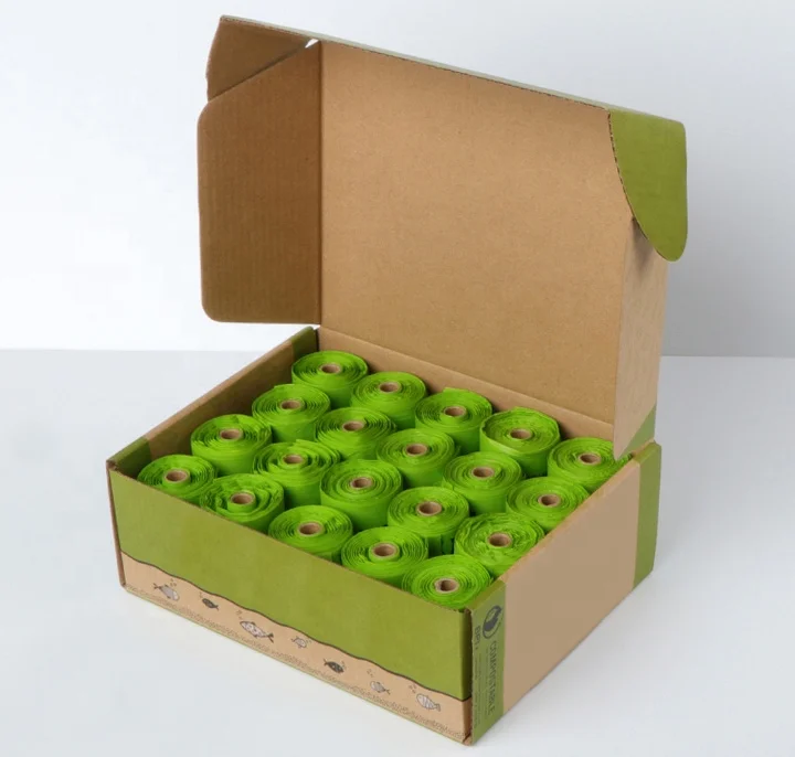 Wholesale Logo Dogy Poop Bag Compostable Leak-Proof Cornstarch Dog Poo Bags Outdoor Biodegradable Poop Bags for Dogs