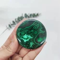Natural Healing Gemstone Crystal Craft Smooth-Faced Malachite Wafer For Home Decoration