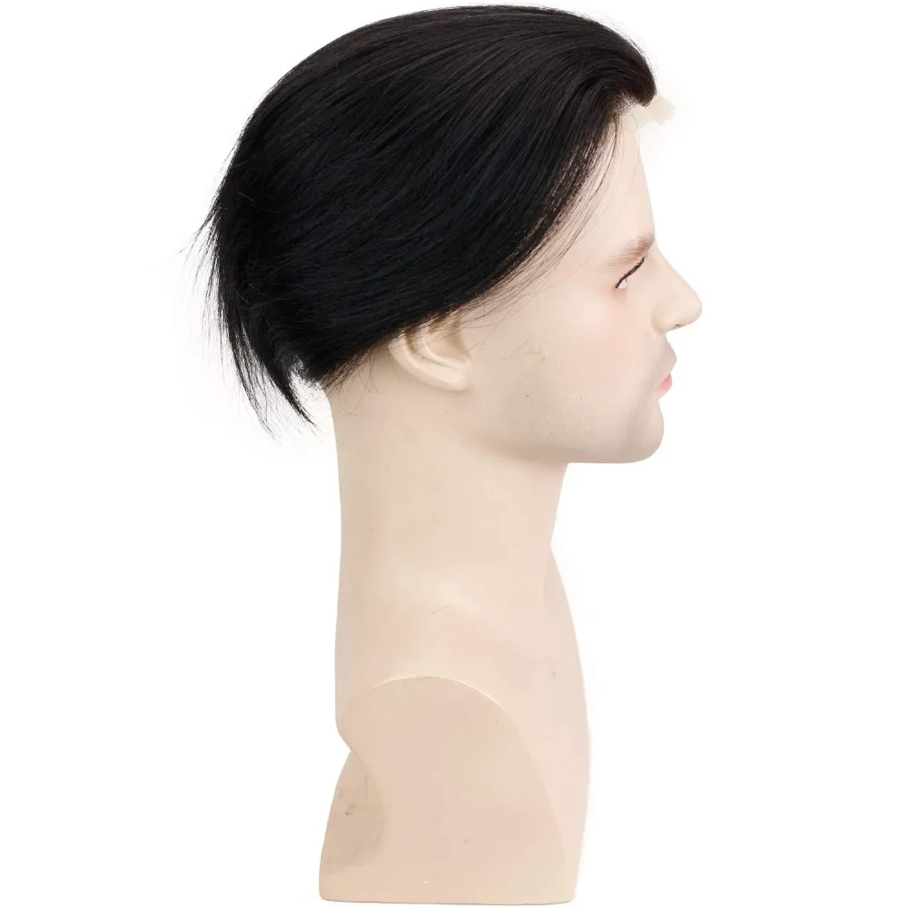 
Personality Toupee Hairpieces Replacement System Remy Human Hair 10x8 Swiss Lace Net With Half Pu Around Hair For Men 