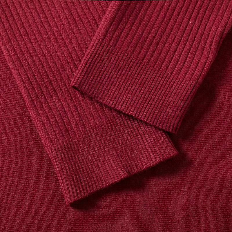 Custom Autumn and Winter Ladies Elegant Casual  Polo Pearl Cotton Long Sleeves Knitted Plus Size Sweater Dresses