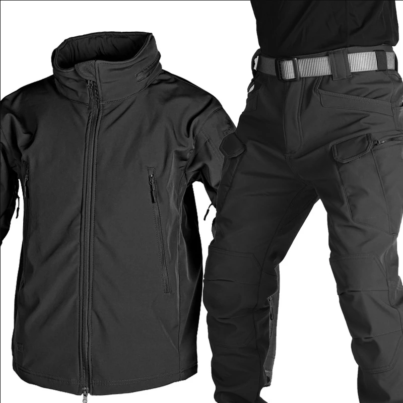 Winter Shark Softshell Suit For Men Waterproof And Windproof Jacket Suit Warmth Windbreaker Tactical Jacket Uniform