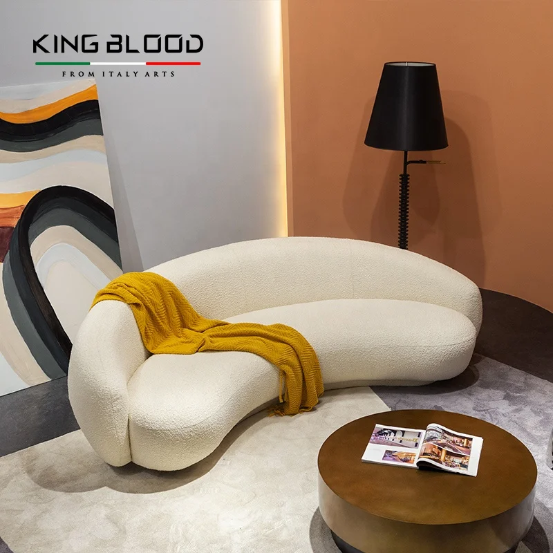 italian modern semi circle round velvet tuftylamb fabric hotel sofas sectional curved sofa