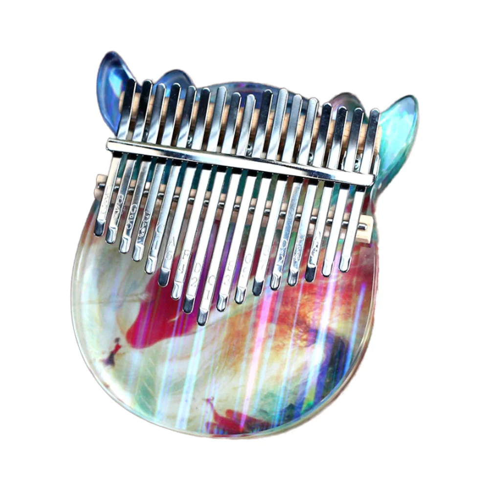 21-KEY Transparent Acrylic Kalimba Thumb Piano Rainbow-Colored Drum with Kalimba Musical Instruments & Accessories