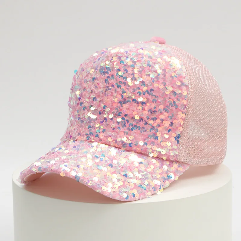 Reflective Hat Caps Rhinestone Glitter Baseball Cap Womens Red Cross Women Bling Hats
