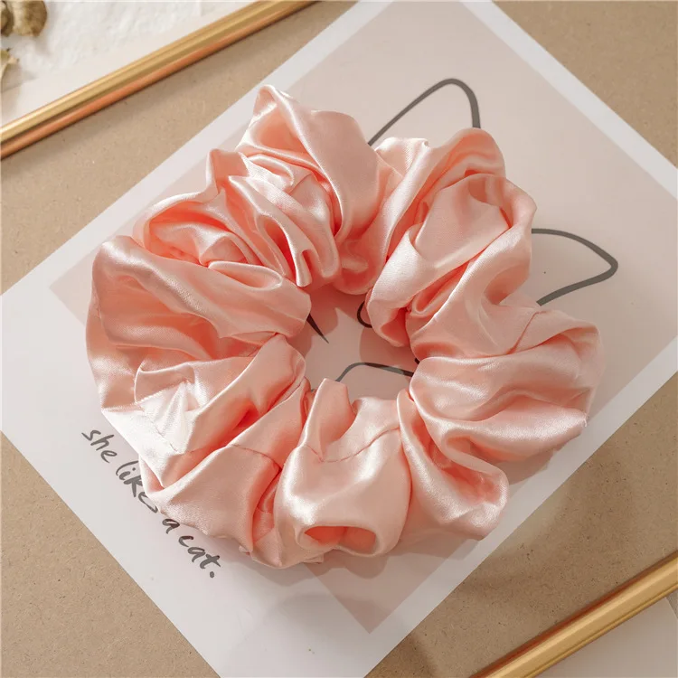 YANYE New Large Smooth Satin French Elegance Fabric High Elastic Large Intestine Hair Ties Rope Scrunchies