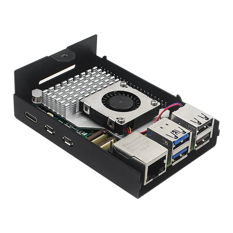 Raspberry Pi 5B корпус из алюминиевого сплава 5-го поколения металлическая защитная коробка совместима с активным радиатором Pi5