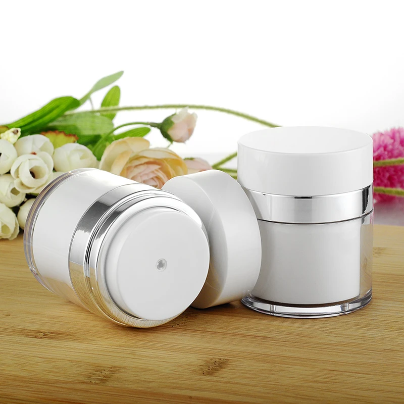 Luxury 15g 30g 50g 100g Personal Care Cream Airless Jar Plastic Airless bottle jar refillable cosmetic airless pump jar