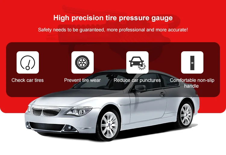 China Manufacturer Lighting Led Flashlight Digital Tire Tread Depth Gauges Inflator Gauge Digital Tyre Pressure Gauge Inflator