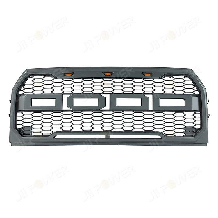 Raptor- Style ABS Matte Black/raptor Gray front Grille for Ford F150 2015-2017