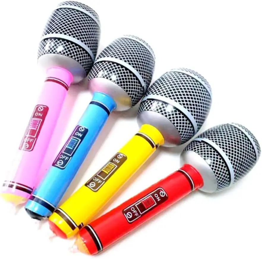 Wholesale Custom Design Pvc Inflatable Musical Microphones Party Singing Songs PVC Inflatable Microphone