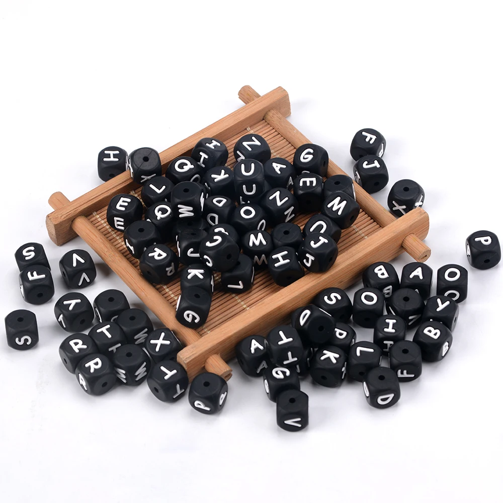 Low Moq Wholesale 12mm Square Silicone Star Heart Beads Soft Food Grade Silicone Baby Teething Beads for Pacifier Keychain