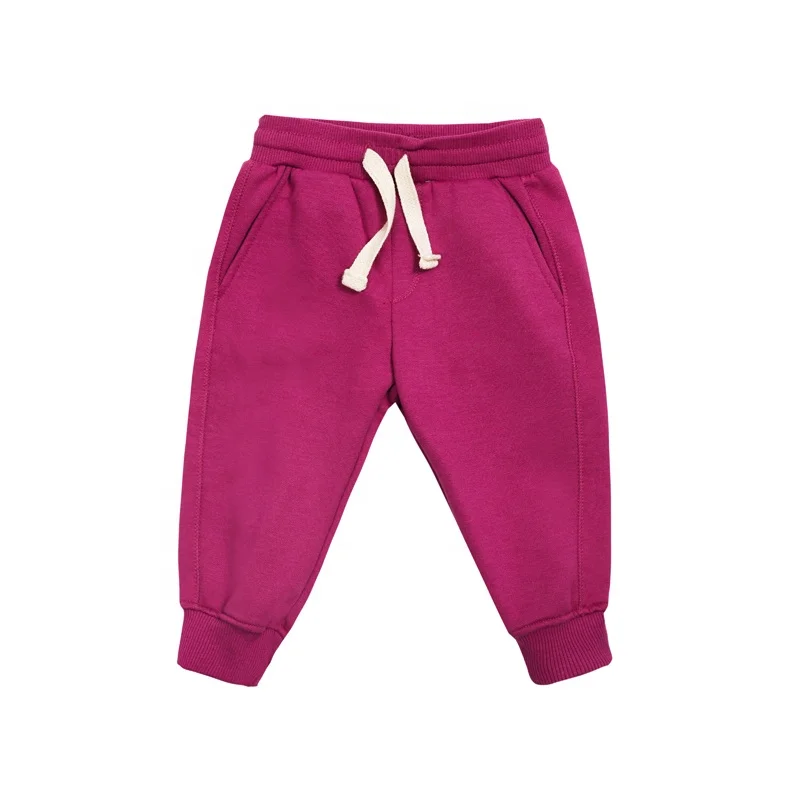 solid color spring autumn boys girls single side velvet thread pants
