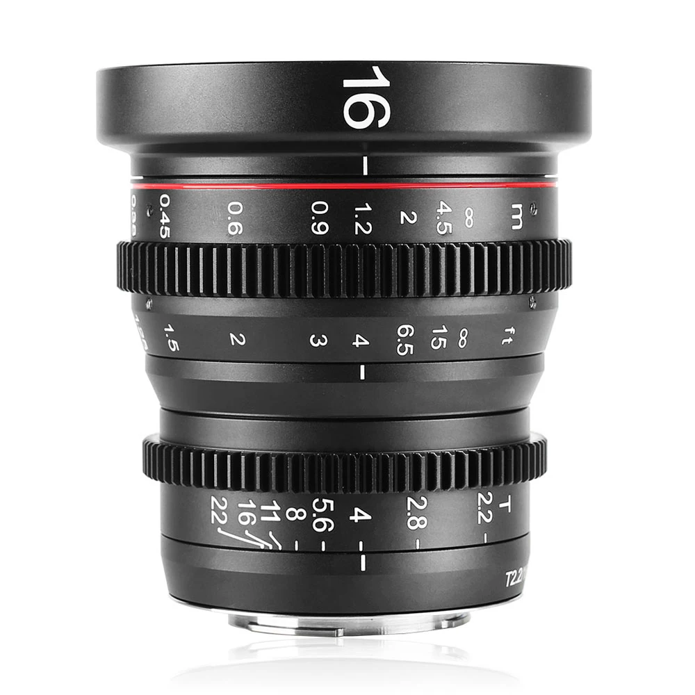 Meike 16 мм T2.2 кинообъектив с ручной фокусировкой для MFT M4/3 Mount Olympus Panasonic G9 GH1 GH2 GH3 G6 E-P5