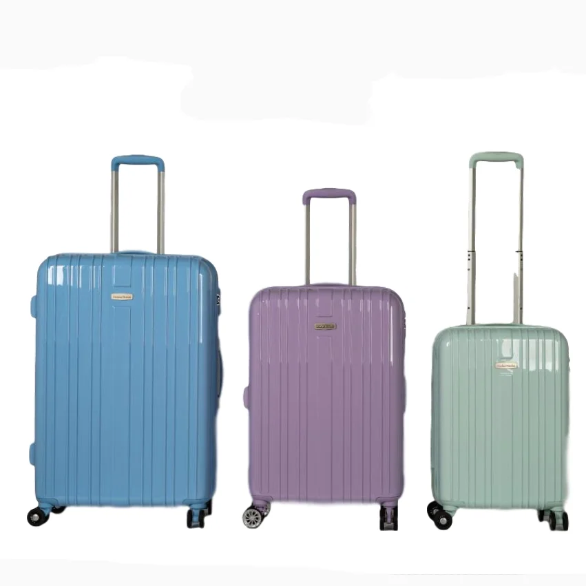 100% PC polycarbonate fashion custom travel luggage sets with 4 wheels