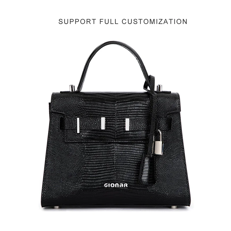 Guangzhou OEM Custom Genuine Leather Bag Women Luxury Designer Handbag Logo Ladies Vegan Purses High Quality Leather Tote Bag