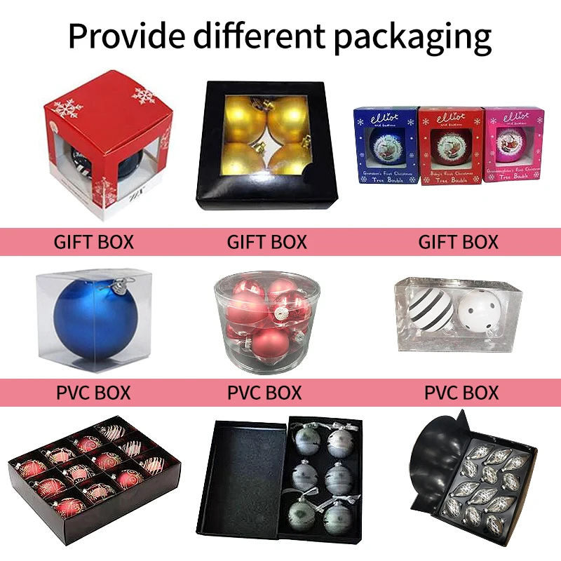 2024 New Arrival Christmas Glass Bauble Glass Ball Ornaments 3 PCS a Set