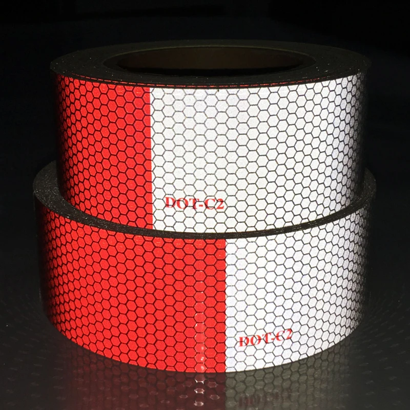 HCSP High Visibility PC/acrylic Red White Dot-c2 Reflective Safety Conspicuity Tape Reflector Stickers For Trailers Truck