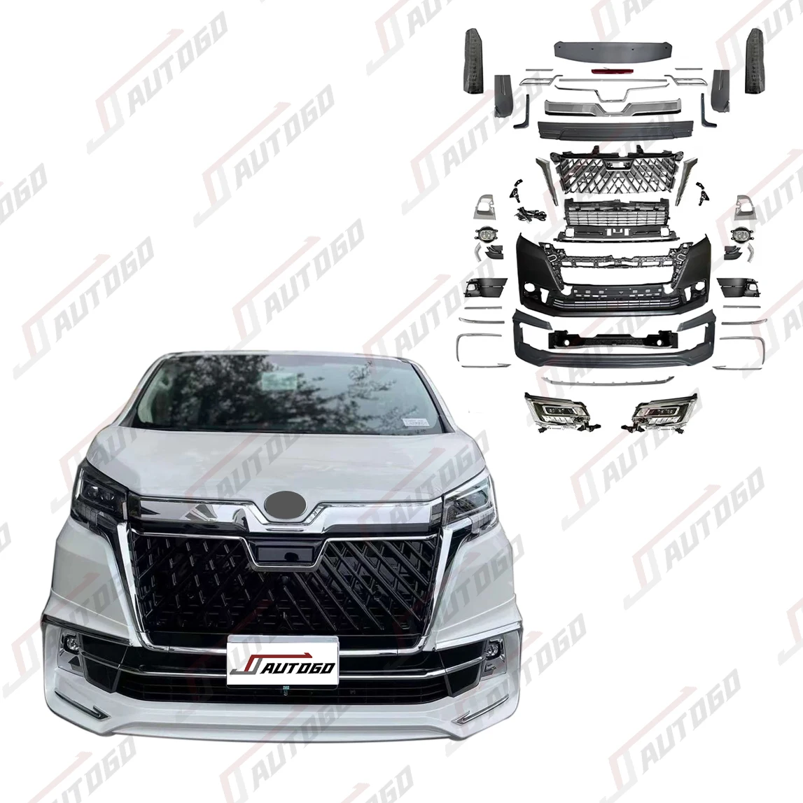 Factory Hot Sale Body Kits For Toyota Hiace 2018 2019 2020 2021 Upgrade Wald Style Bumper Lamp assembly