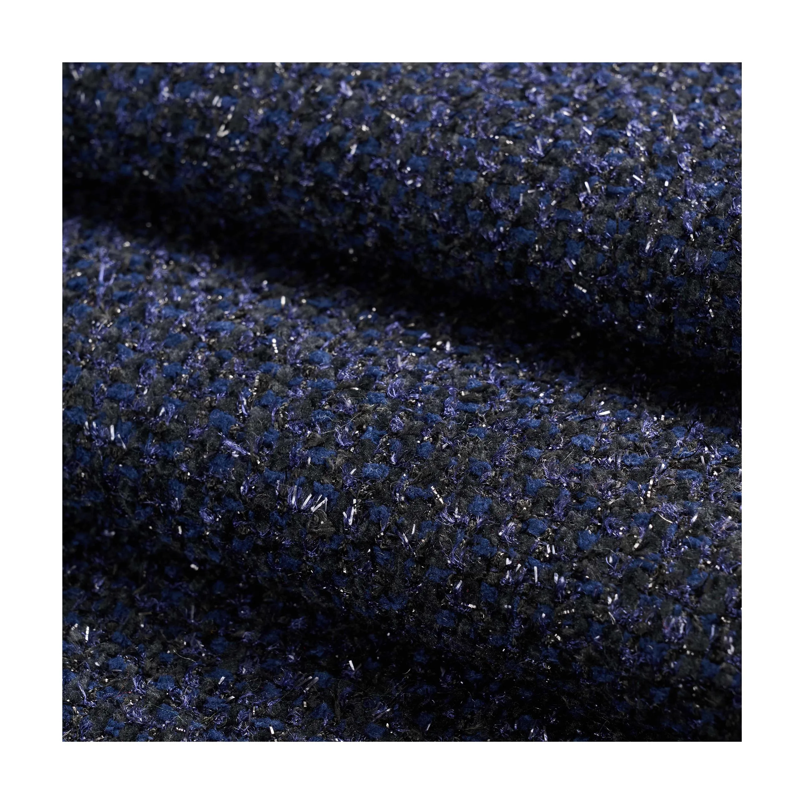 Custom 2024 Design Woven Fabrics 100% Polyester Wool Acrylic Blend Tweed Fabric Popular Design