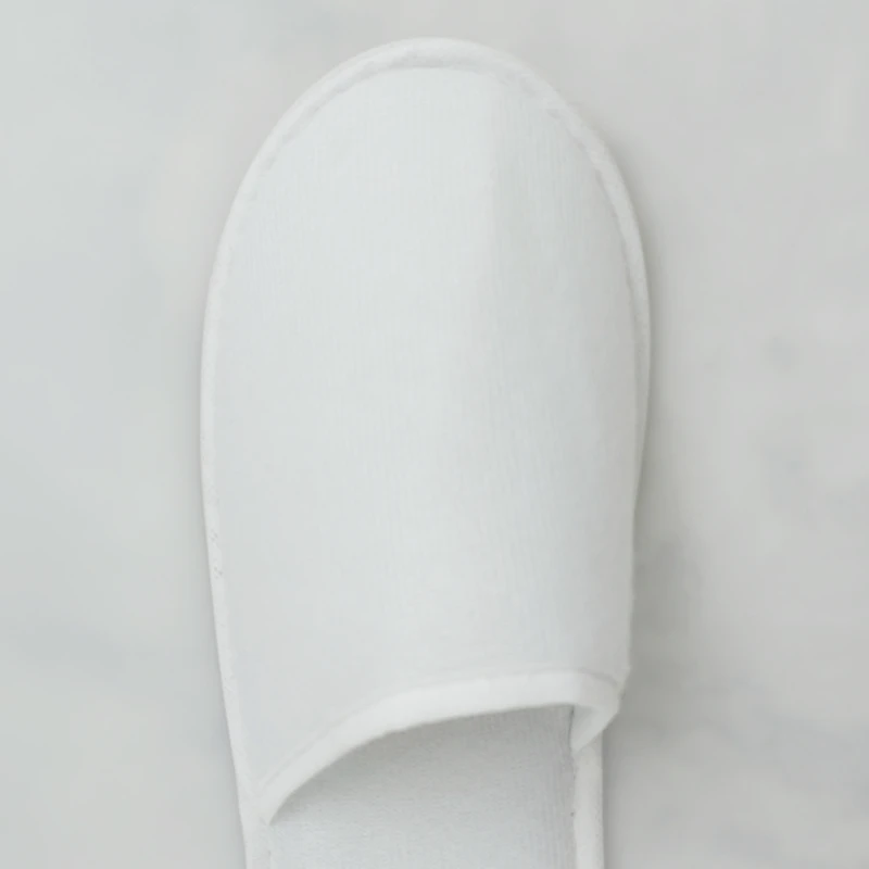 High Quality Custom Hotel Disposable Slippers EVA Sole White Slippers For Hotel Spa