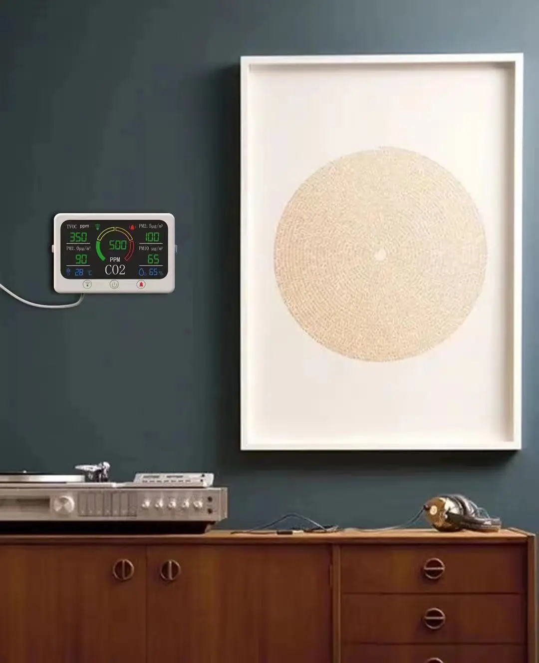 Приложение Smart life Wi-Fi 7 в 1 качества воздуха Co2 TVOC PM2.5 PM1.0 PM10 с контролем температуры и влажности RS485 тестер